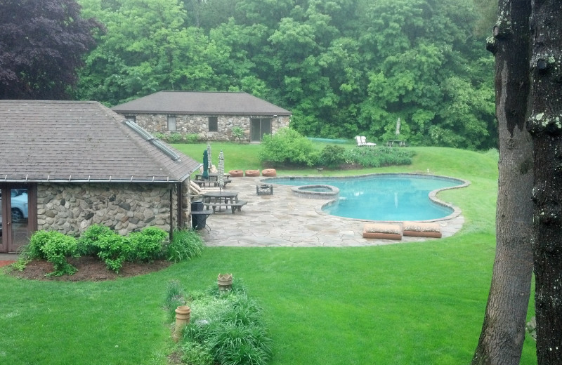 Outdoor pool at Rock Hall Luxe Lodging.