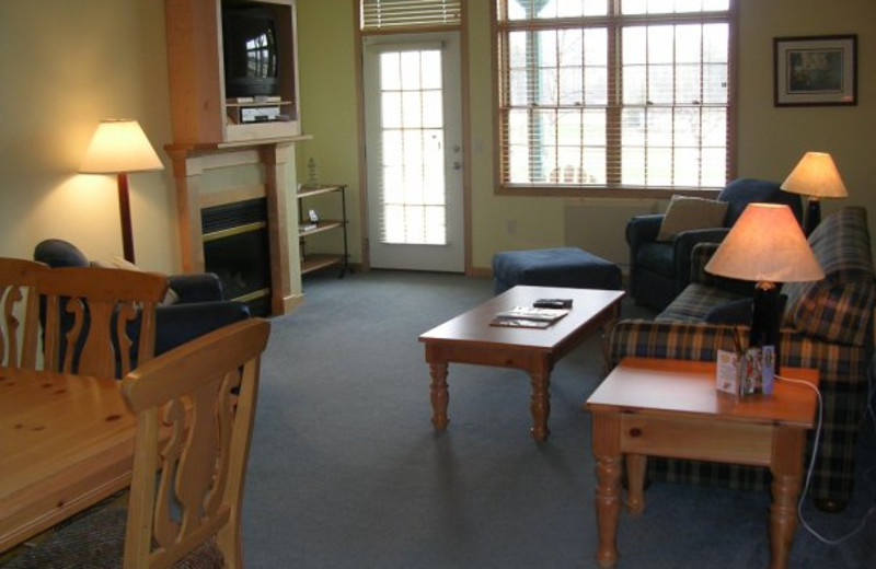 Living room area at Birchwood Lodge.