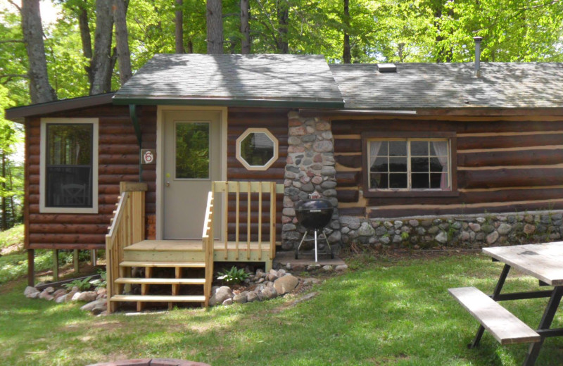 Cabin exterior at Virgin Timber Resort.