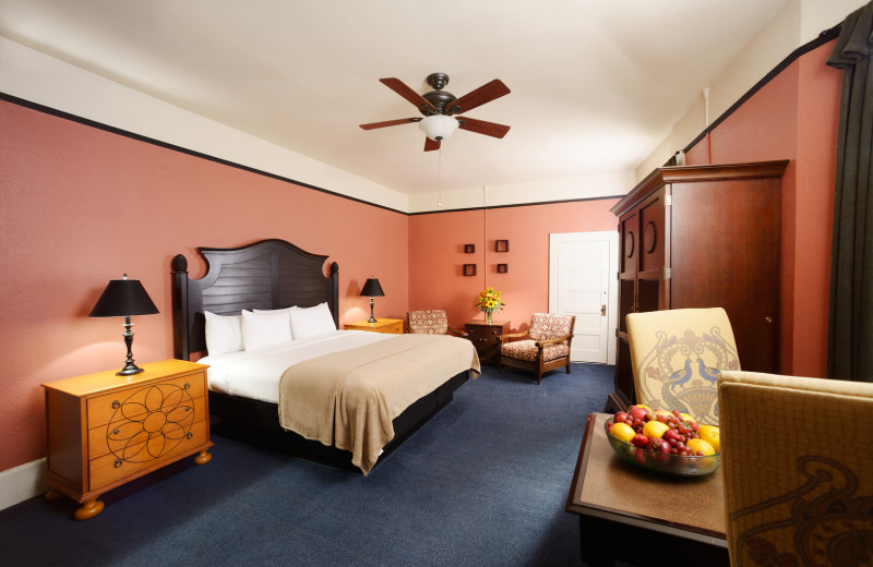 Guest room at 1905 Basin Park Hotel.