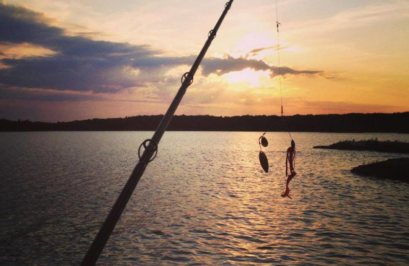 Evening fishing at Angle Outpost Resort & Conference Center.