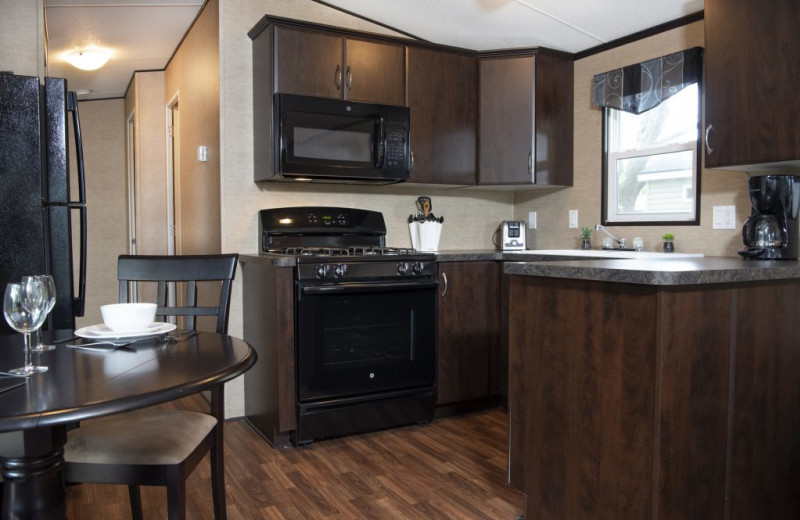 Cottage kitchen at Great Blue Resorts- Cherry Beach Resort.