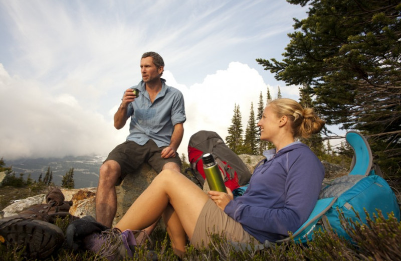 Hiking at Overlander Mountain Lodge.