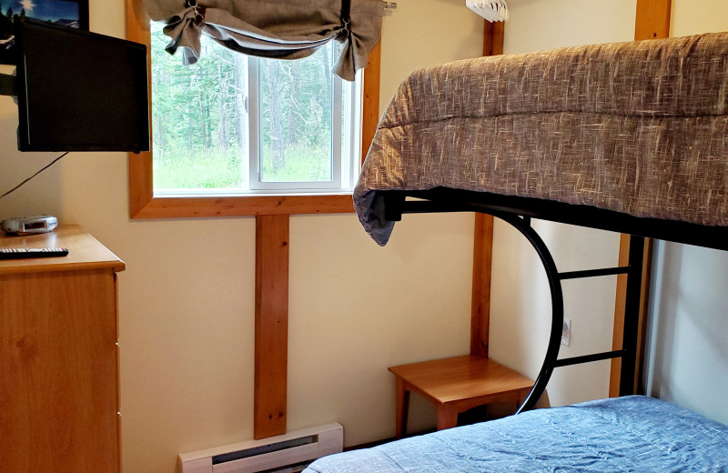 Cottage bedroom at Expanse Cottages.