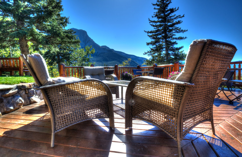 Patio at Overlander Mountain Lodge.