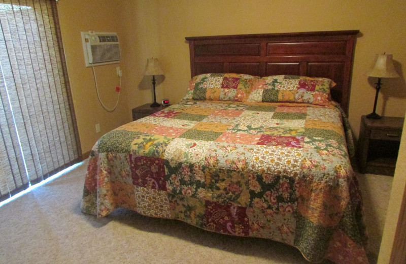 Rental bedroom at Heart of the Hills Vacation Homes.