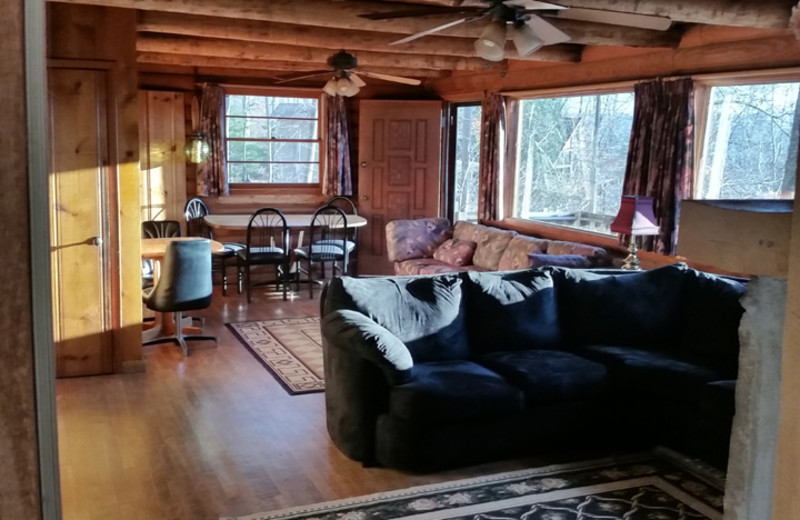 Rental living room at Dale Hollow Cabins.