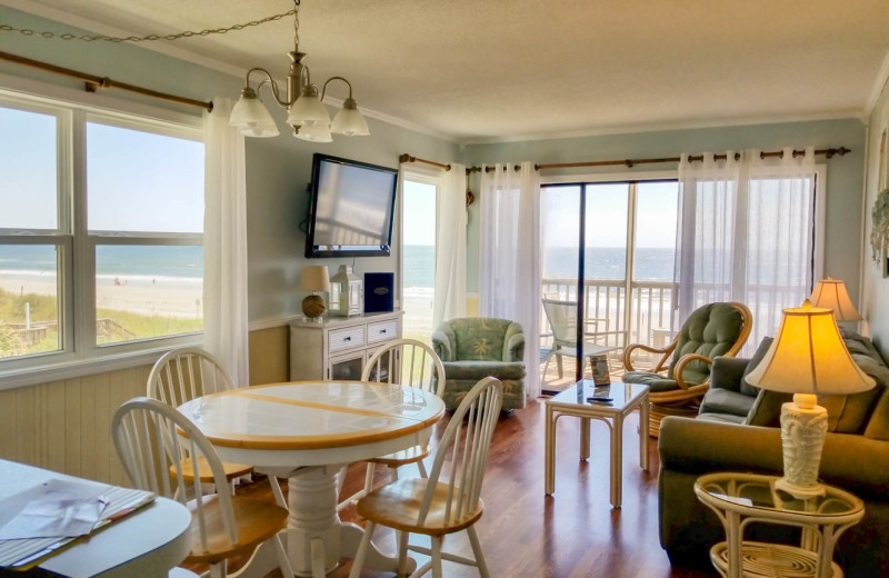 Rental living room at Seaside Vacations.