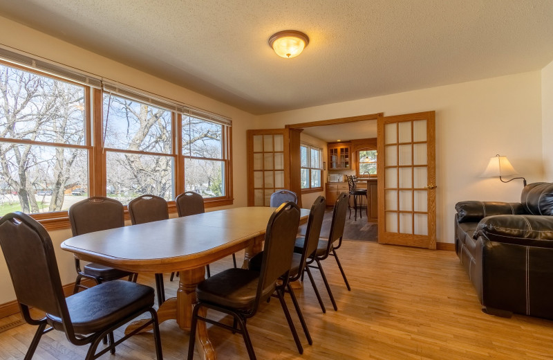 Cabin dining room at Ten Mile Lake Resort.