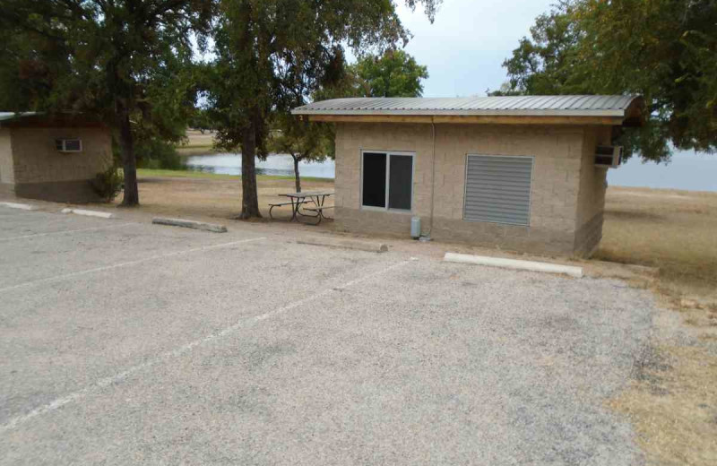 Cabin exterior at Inks Lake State Park.