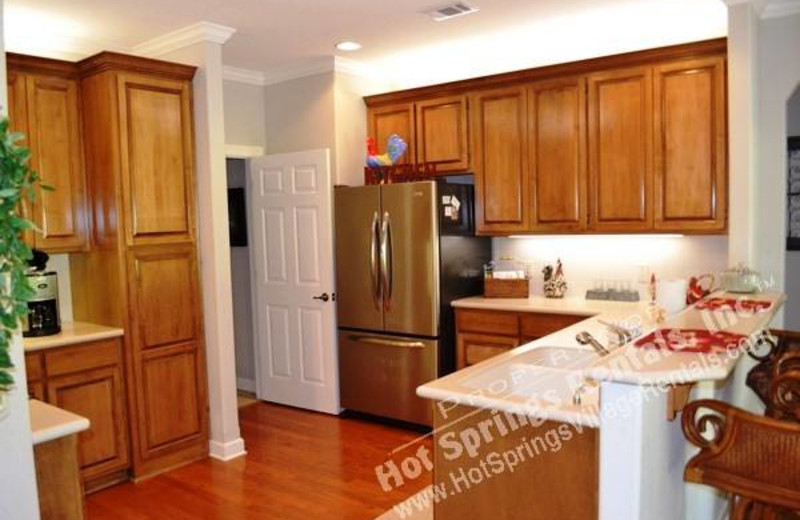 Rental kitchen at Hot Springs Village Rentals.