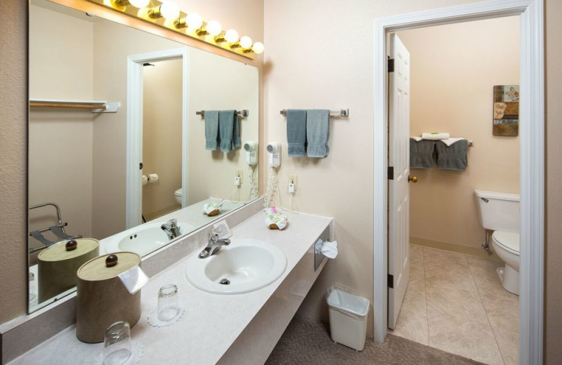 Guest bathroom at Alpen Rose Inn.