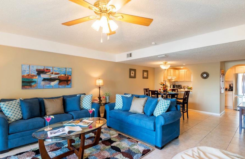 Rental living room at At Home in Key West, LLC.