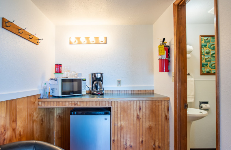 Cabin mini fridge at Oceanside Ocean Front Cabins.