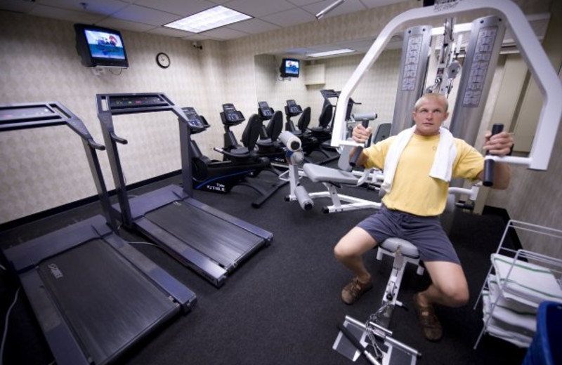 Fitness center at ParkShore Resort.