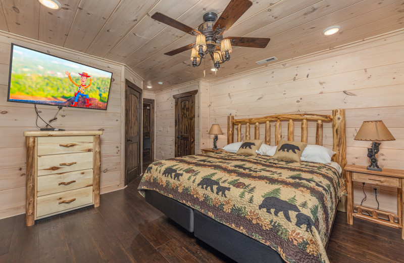 Bedroom at American Patriot Getaways - Smoky Mountain Chalet.