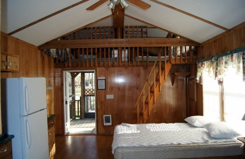 Cabin interior at Lone Star Yogi.