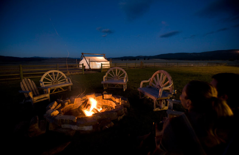 Fire pit at The Resort at Paws Up.