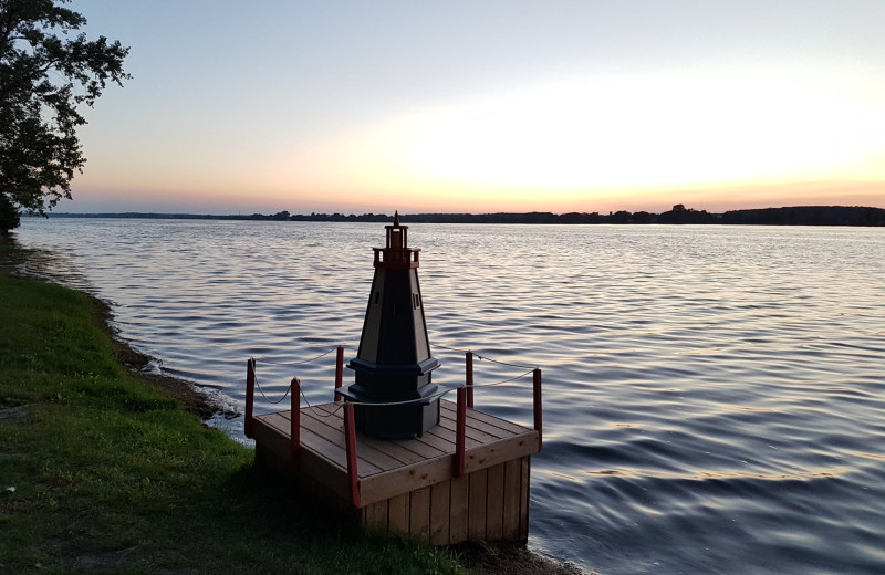 Lake view at Sandbanks Summer Village Cottage Resort.