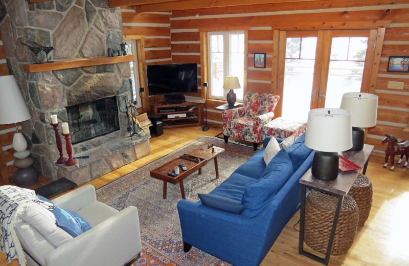 Rental living room at All-Season Cottage Rentals.