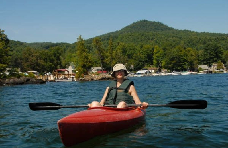 Kayaking at Diamond Cove Cottages.