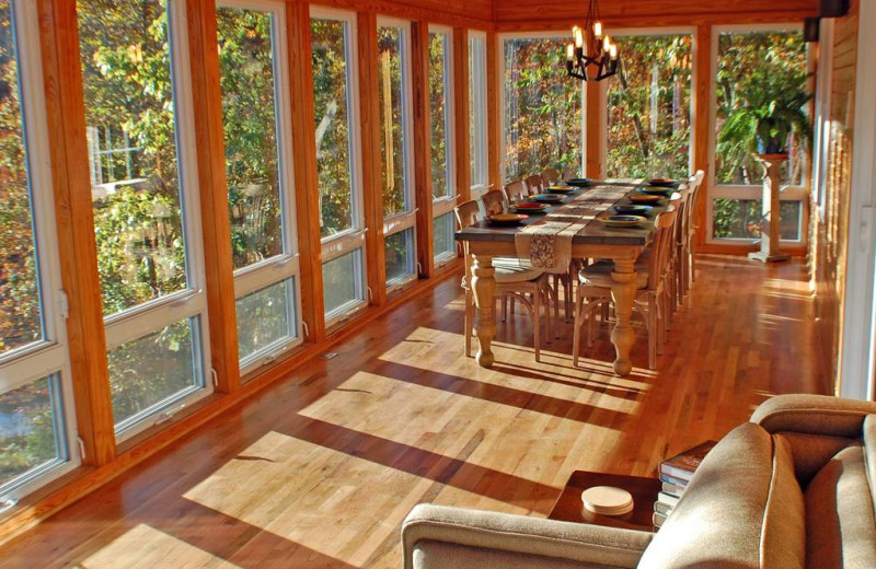 Guest porch at Beaver Lakefront Cabins.