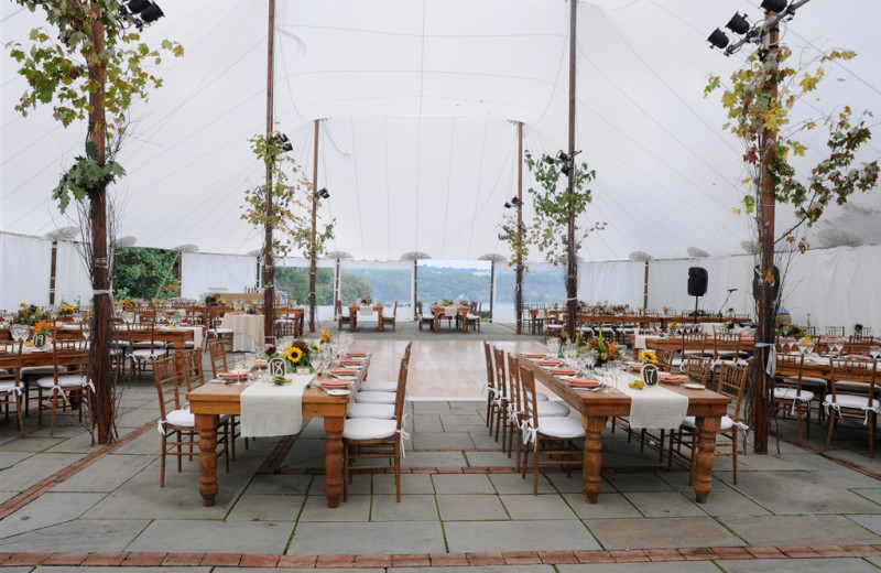 Outdoor wedding reception at Buttermilk Falls Inn & Spa.