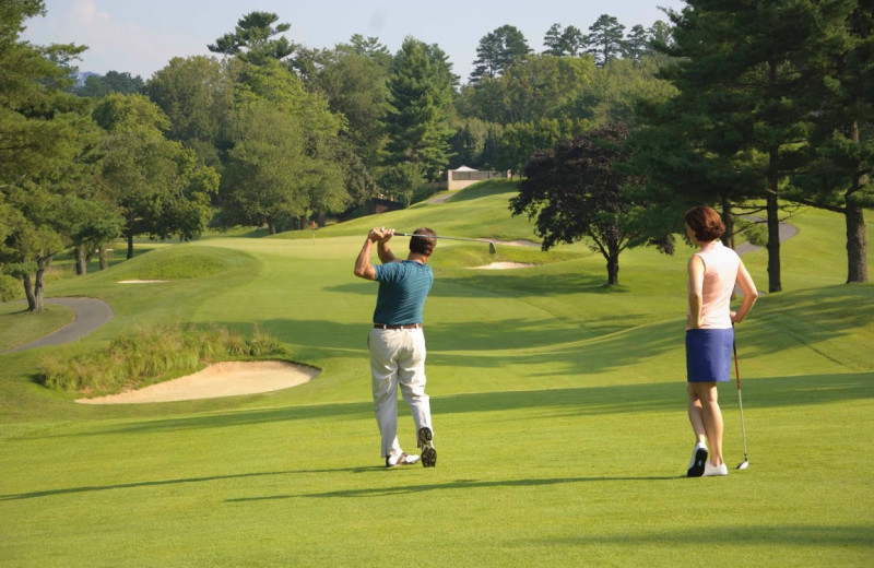 Playing on the greens at The Grove Park Inn Resort & Spa.