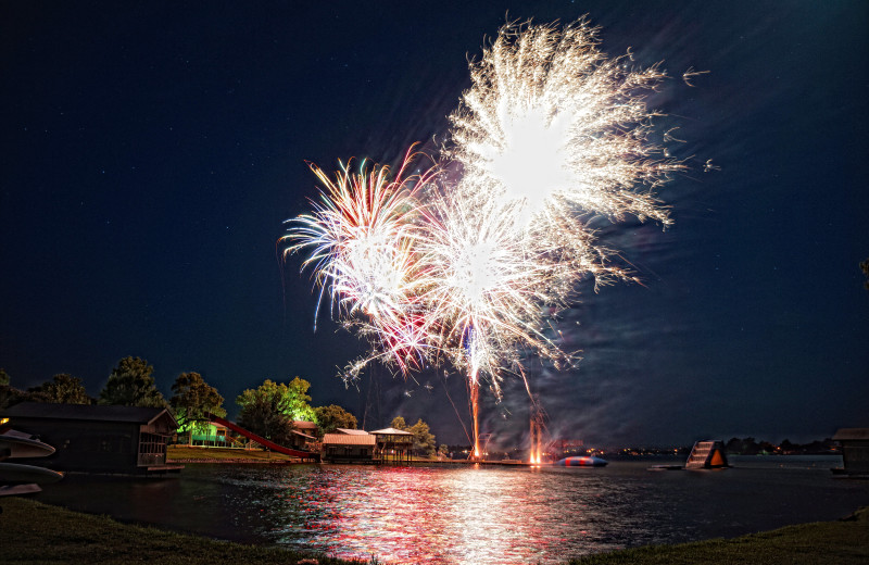 Fireworks at Camp Champions on Lake LBJ.