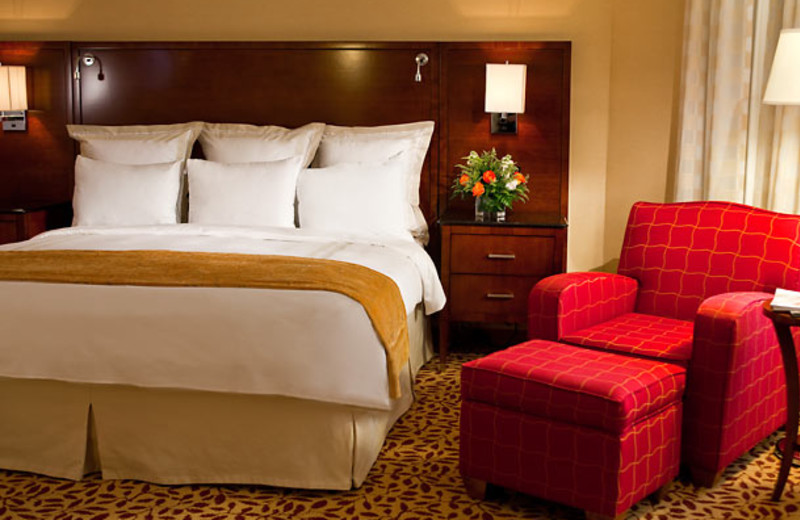 Guest room at Long Island Marriott Hotel & Conference Center.
