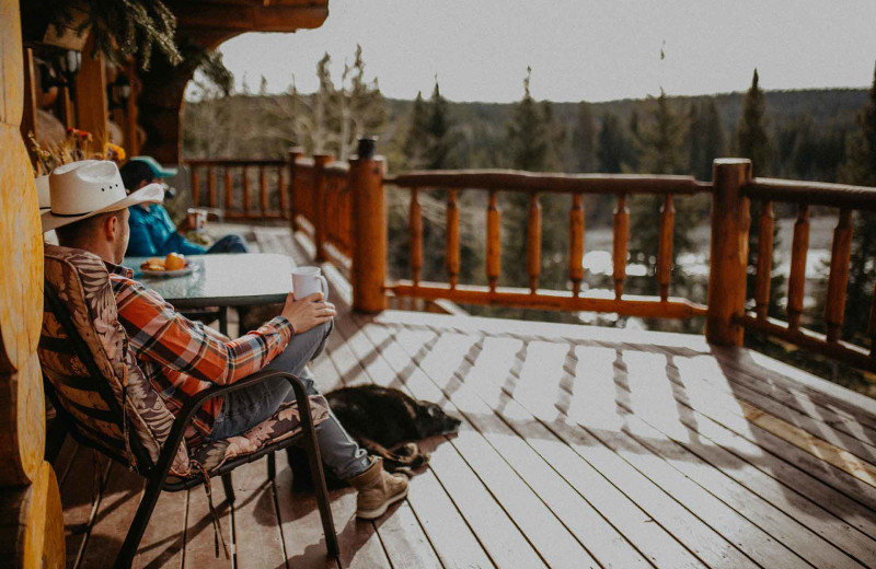 Guest balcony at Big Creek Lodge.