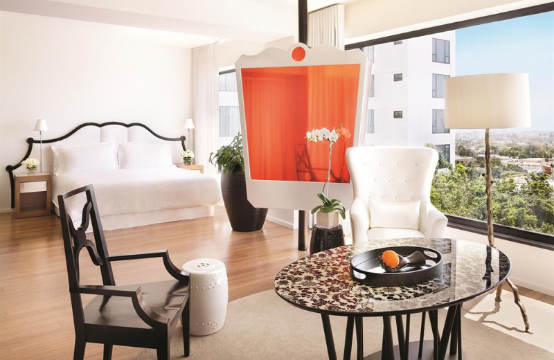 Guest room at Mondrian Los Angeles.