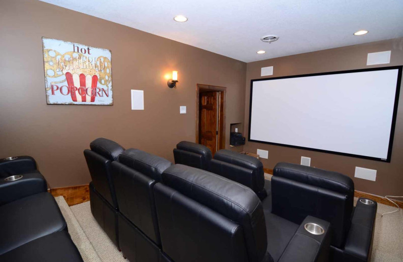 Rental theater at Railey Mountain Lake Vacations.