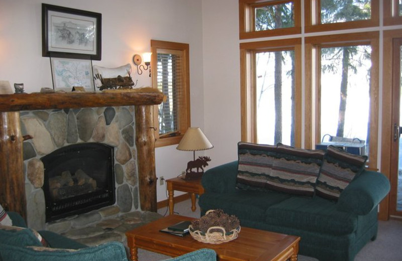 Cabin living room at Timberline Meadows Lodges.