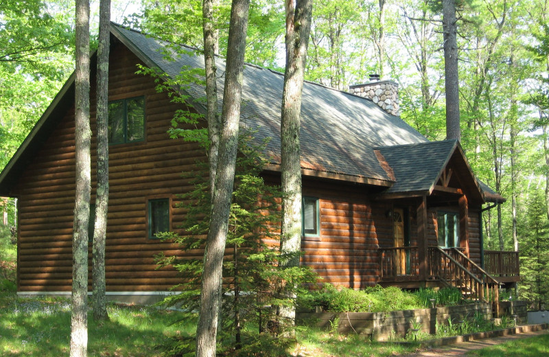 Cabin exterior at Northwoods Vacation Rentals.