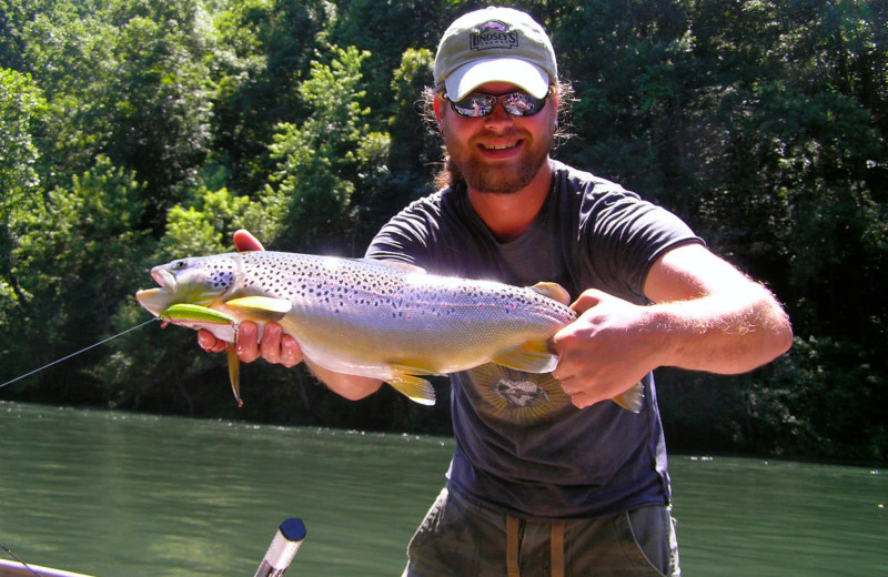 Fishing at Lindsey's Rainbow Resort.