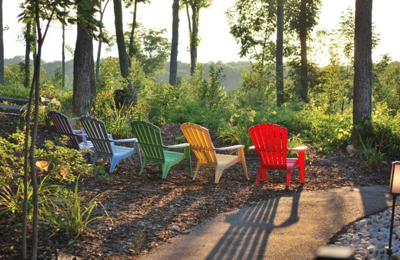 Colored lawn chairs at Landmark Resort.