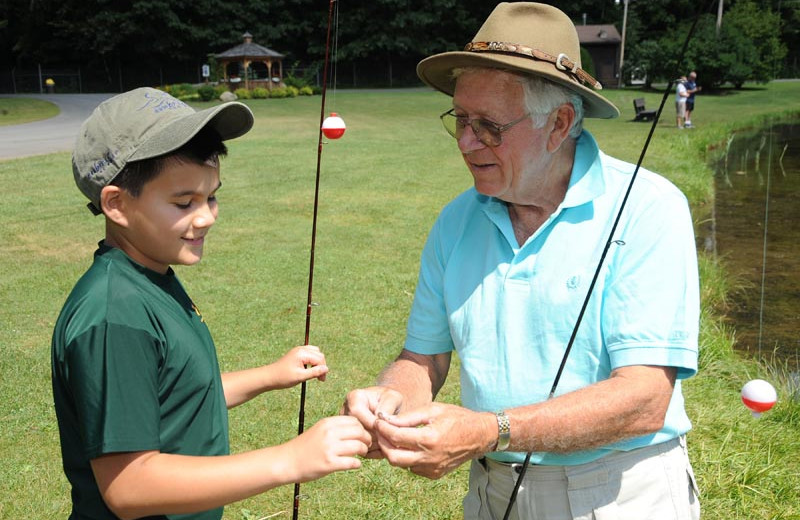 Fishing at Lake George RV Park.