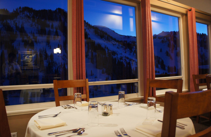 Dining at Snowpine Lodge.