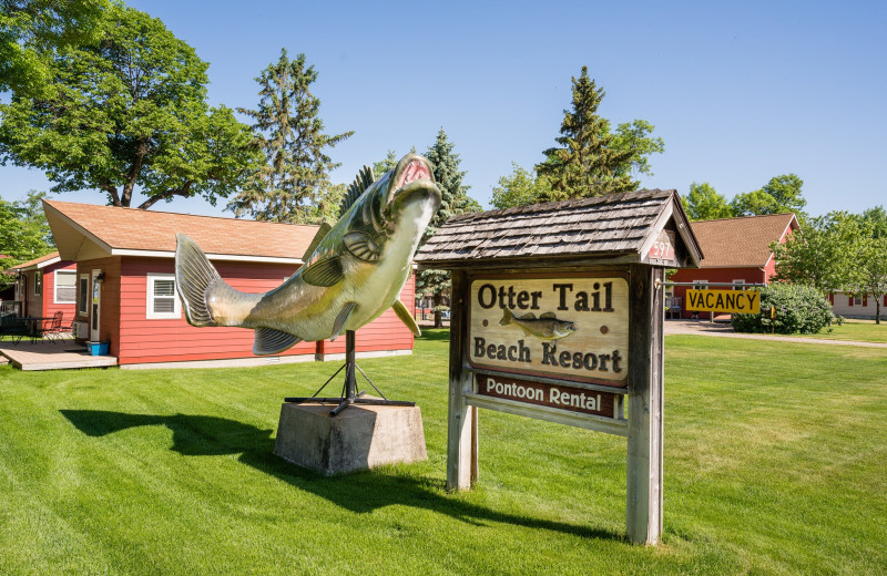 Cabin exterior at Otter Tail Beach Resort.