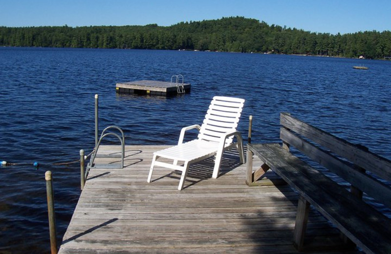 Lake dock at Highland Lake Resort. 