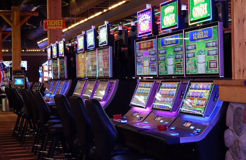 Slot machines at Sevenwinds Casino, Lodge & Convention Center.