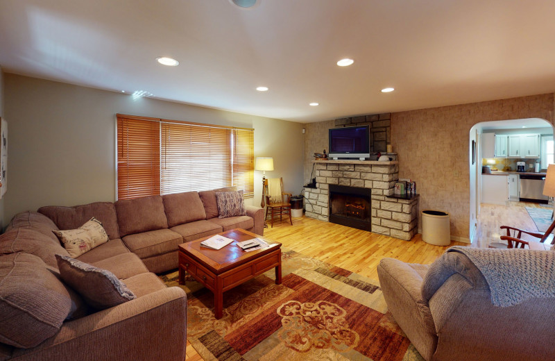 Cabin living room at 1st Choice Cabin Rentals.