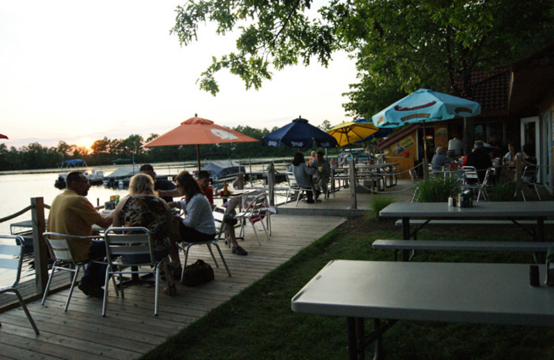 Outdoor patio at Edinboro Lake Resort.