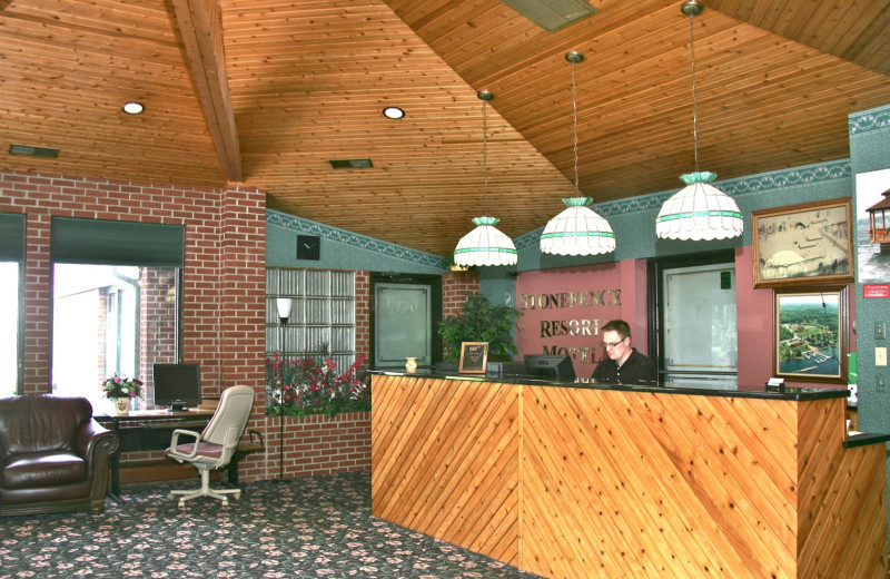 Lobby at Stone Fence Resort.