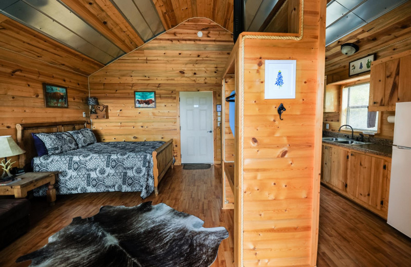 Cabin interior at Walnut Canyon Cabins.