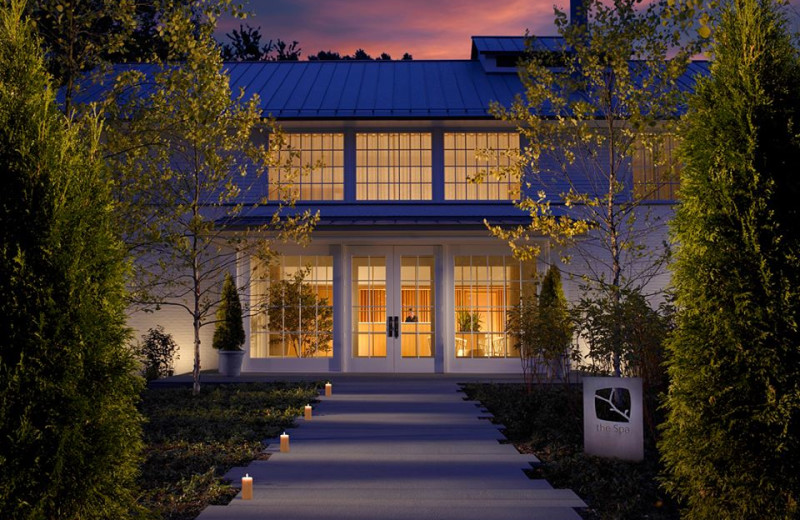 Spa entrance at The Woodstock Inn & Resort.