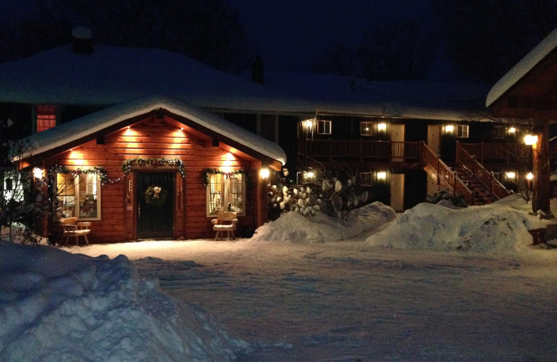 Winter at the entrance of the Front Desk at Heather Lodge.