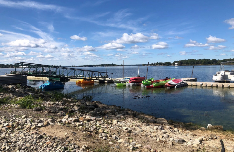 Kayaks at Riverbay Adventure Inn.