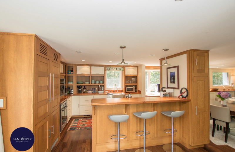 Rental kitchen at Sandpiper Rentals.